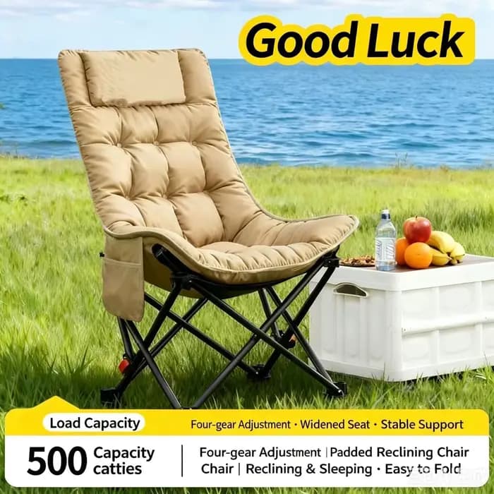 Chaise pliante rembourrée en coton pour s'asseoir et s'allonger