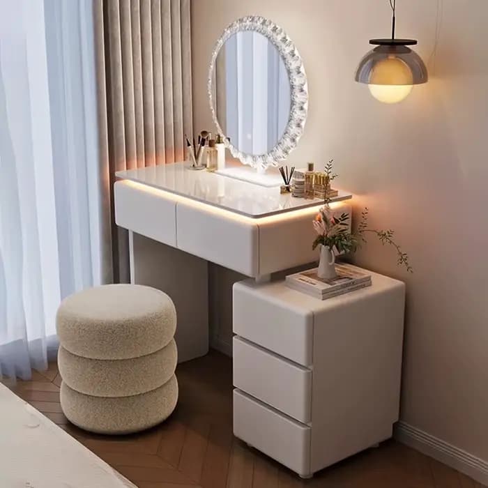 Bureau De vanité d'angle moderne Tallboy Femme Table