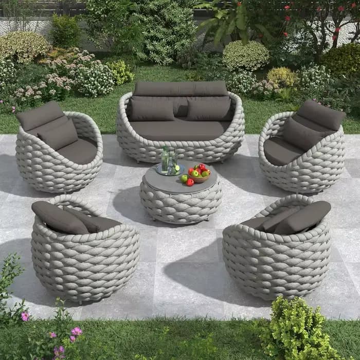 Ensemble de chaises de patio en corde tressée