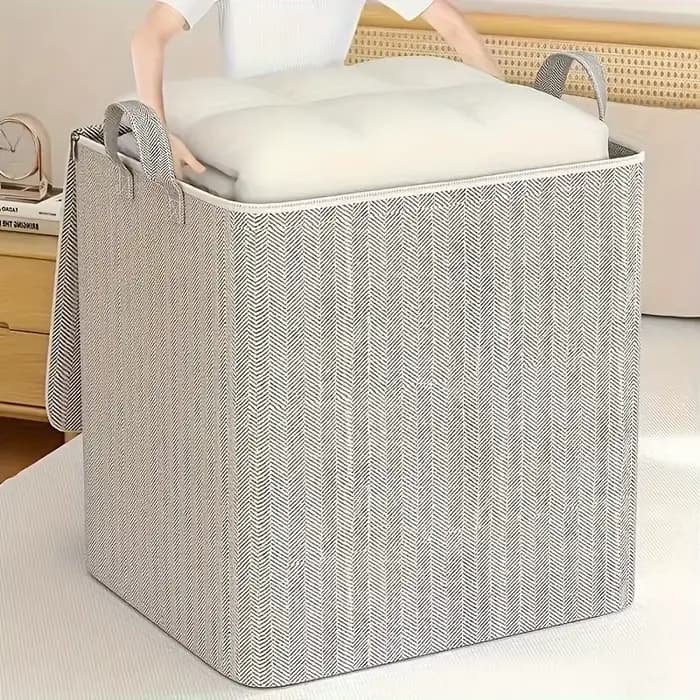 Boîte de rangement Extra Large avec couvercle, Design moderne permettant de gagner de l'espace, Durable pour vêtements, literie, Organization de la maison, garde-robe mobile