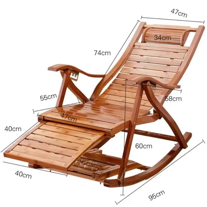 Chaise longue en bambou confortable pour adultes