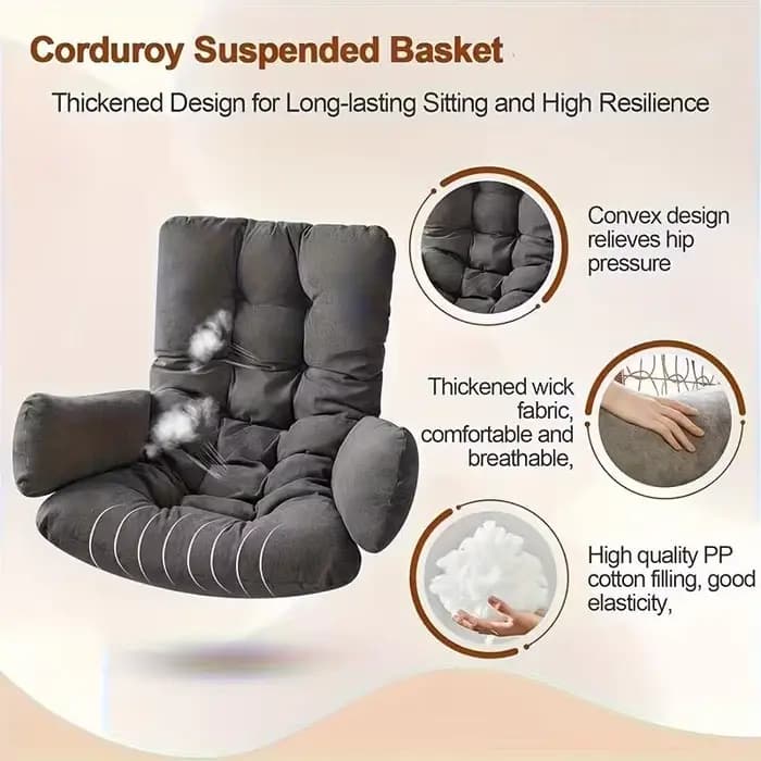 Coussin de siège amovible et lavable pour chaise suspendue