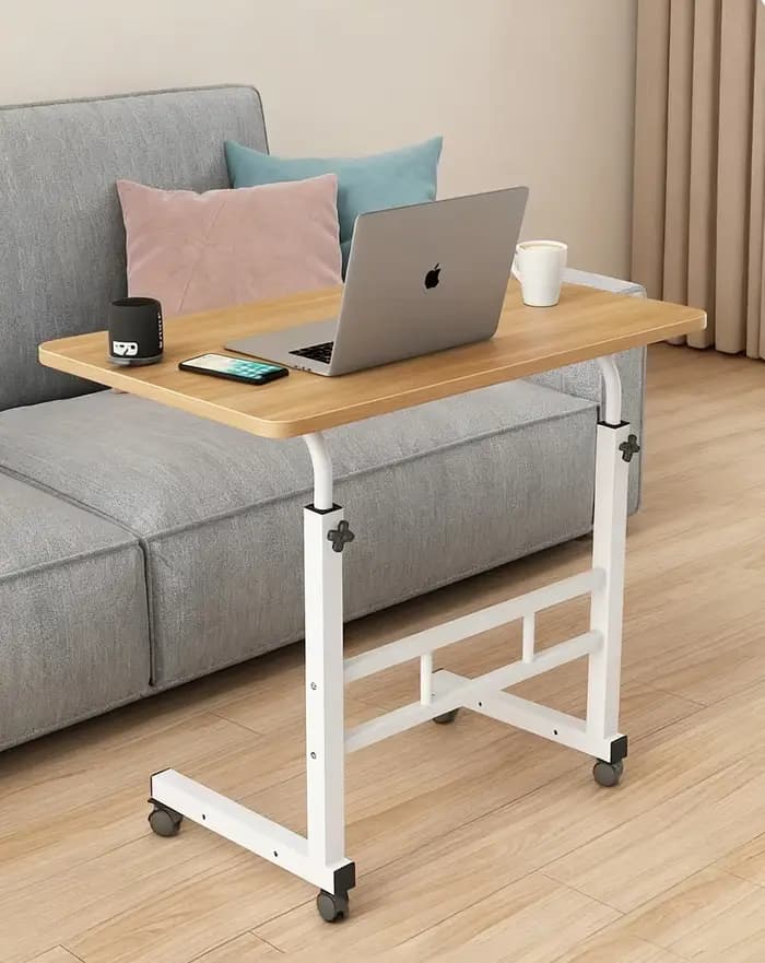 Table d'appoint réglable et confortable pour ordinateur portable, plateau repas pour manger sur lit ou canapé, lecture, 60x40cm