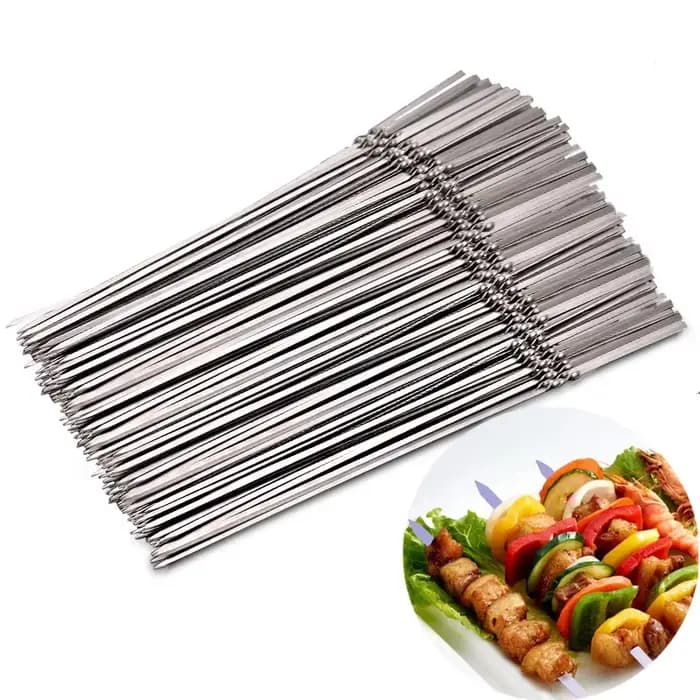 Brochettes de Barbecue réutilisables en acier inoxydable