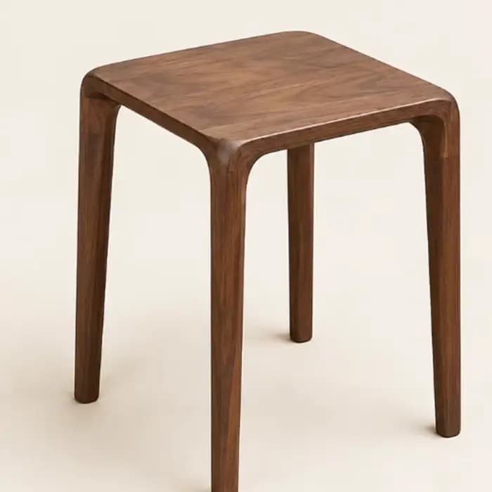 Tabouret carré, chaise en bois massif