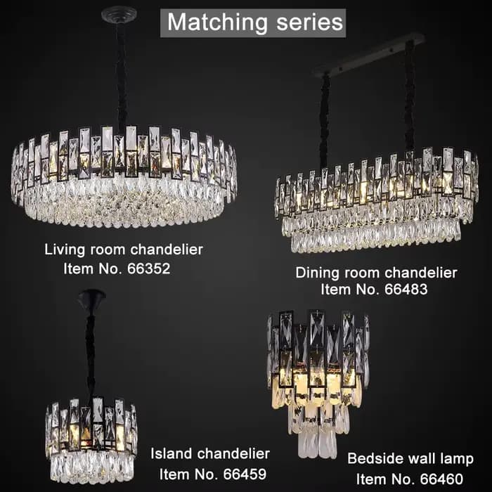 Lustre en cristal noir pour salon, décoration de maison moderne, lampe suspendue ronde, luminaire de chambre à coucher, Lustre Led de luxe en cristal