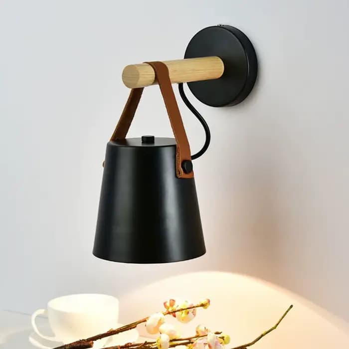 Lampe murale en bois, luminaire d'intérieur pour la maison, éclairage d'intérieur, salon, style nordique moderne, lampes murales de chevet avec fil E27