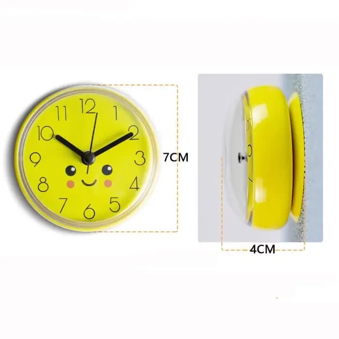 Horloge murale minimaliste moderne pour salon, mini-horloge artistique 3D à ventouse, horloge de douche, décoration intérieure