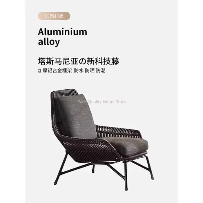 Chaise nordique en rotin pour balcon extérieur
