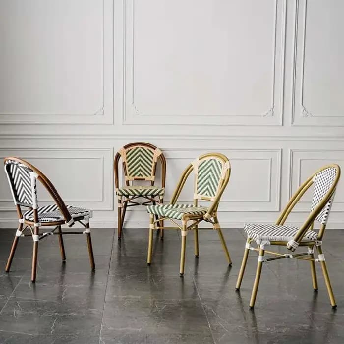 Chaises de salle à manger en rotin de jardin extérieur