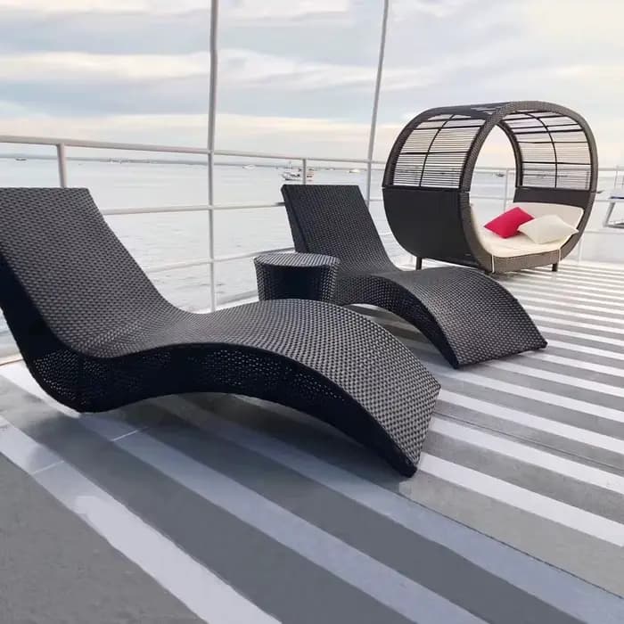 Chaise pliante d'extérieur en rotin