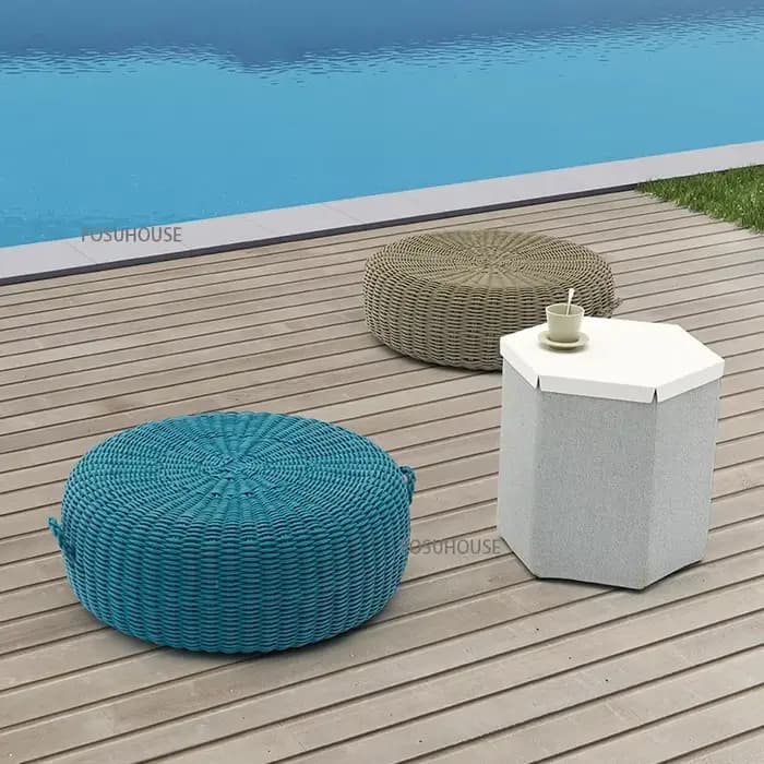 Corde tissé Tatami coussin chaise longue meubles d'extérieur nordiques rotin