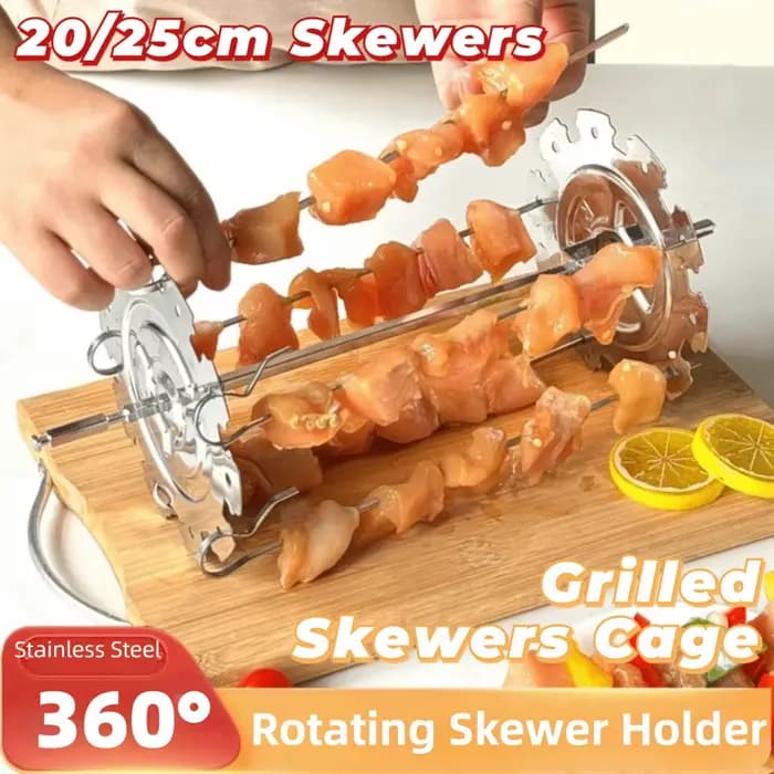 Grill de Barbecue rotatif en acier inoxydable