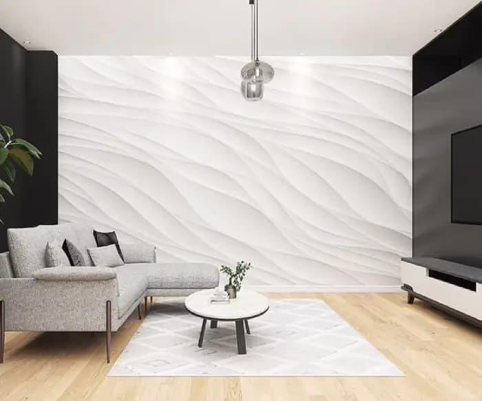 Papier peint personnalisé de toutes tailles, moderne, tridimensionnel, de luxe, motif vague blanche, peinture photo artistique, papier peint mural de fond pour salon