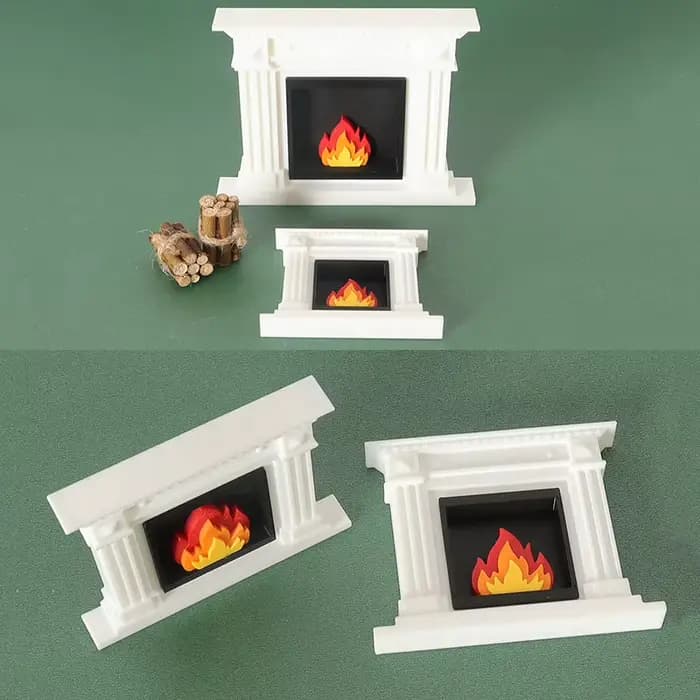 Chauffage Miniature pour maison de poupée, modèle de cheminée, Mini scène de noël, décoration, accessoires pour maison de poupée, 1/12