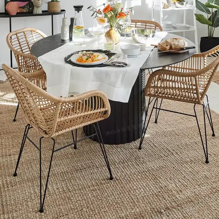 MOMO Ins – ensemble de trois pièces de balcon extérieur en rotin