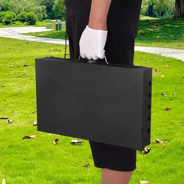 Barbecue portable pliable au charbon de bois avec poignée