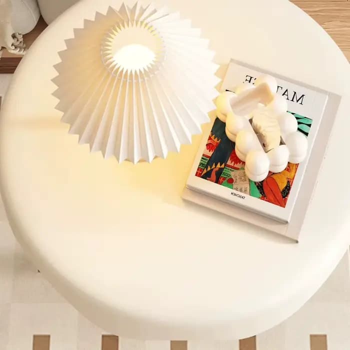 Table basse rose mignonne, ronde, pas chère, pour chambre à coucher, style crème moderne, table basse pour salon, meubles Dopamine