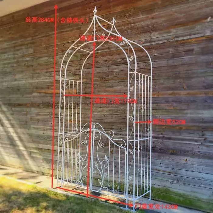 Arche de jardin décorative en fer forgé, en métal, pour l'extérieur