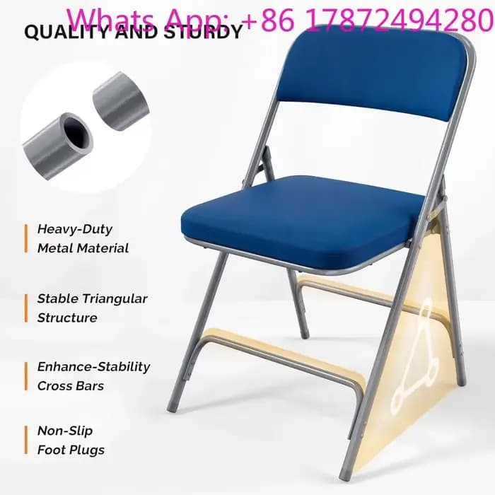 Chaises pliantes rembourrées avec coussin d'assise épais, chaises pliantes durables et extra confortables