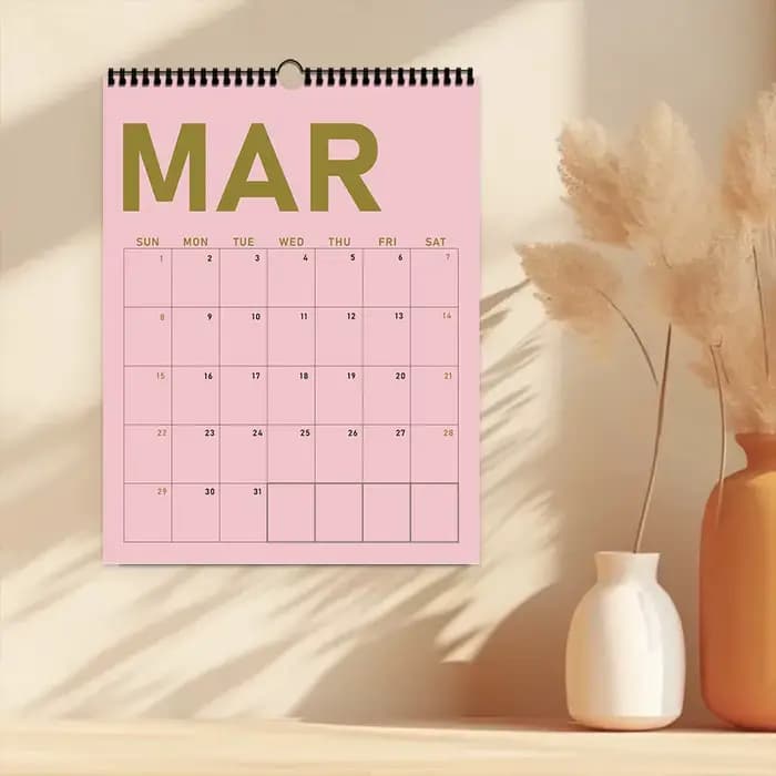 Calendrier mural 2026, Design géométrique abstrait, couleur Morandi, planificateur de 12 mois, cadeau d'anniversaire parfait, noël et nouvel an, 1 pièce