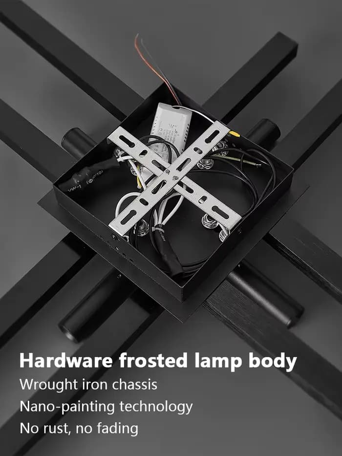 lampe de salon lustre noir lampes de chambre carrées led plafonnier nordique minimaliste créatif led plafonnier bande lumières