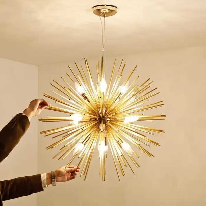 Lustres de plafond à LED dorés Ludeviation pour la décoration intérieure de la maison, salon, salle à manger, chambre à coucher, restaurant, lampe suspendue