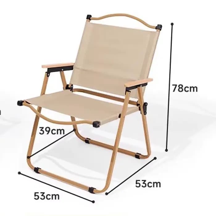 Bras en bois Chaise pliante extérieur unique Camping pêche