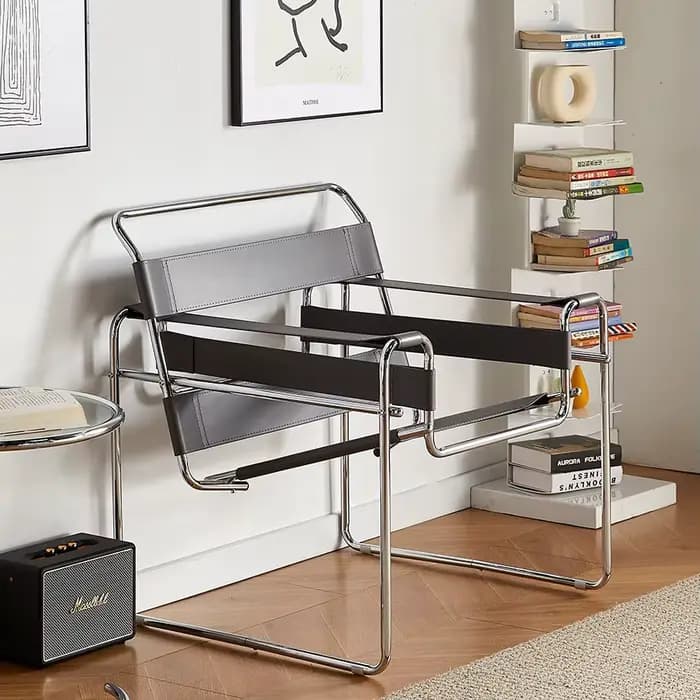 Fauteuil de détente individuel avec cadre en acier et métal