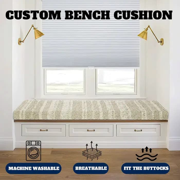 Coussins de banc longs, siège de chaise, canapé, siège, baie vitrée, coussin décoratif 50D, coussin personnalisé hautement élastique