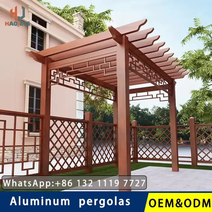 Gazebo de jardin extérieur galerie de treillis de raisin pavillon en aluminium 3x3 3x6 Pergola en métal Bioclimatica