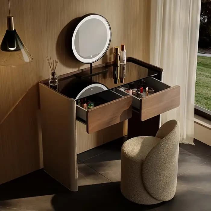 Meuble de Rangement de Luxe Européen pour Coiffeuse, Chaise de Coiffeuse, Console et Suite de Salon pour Chambre à Coucher