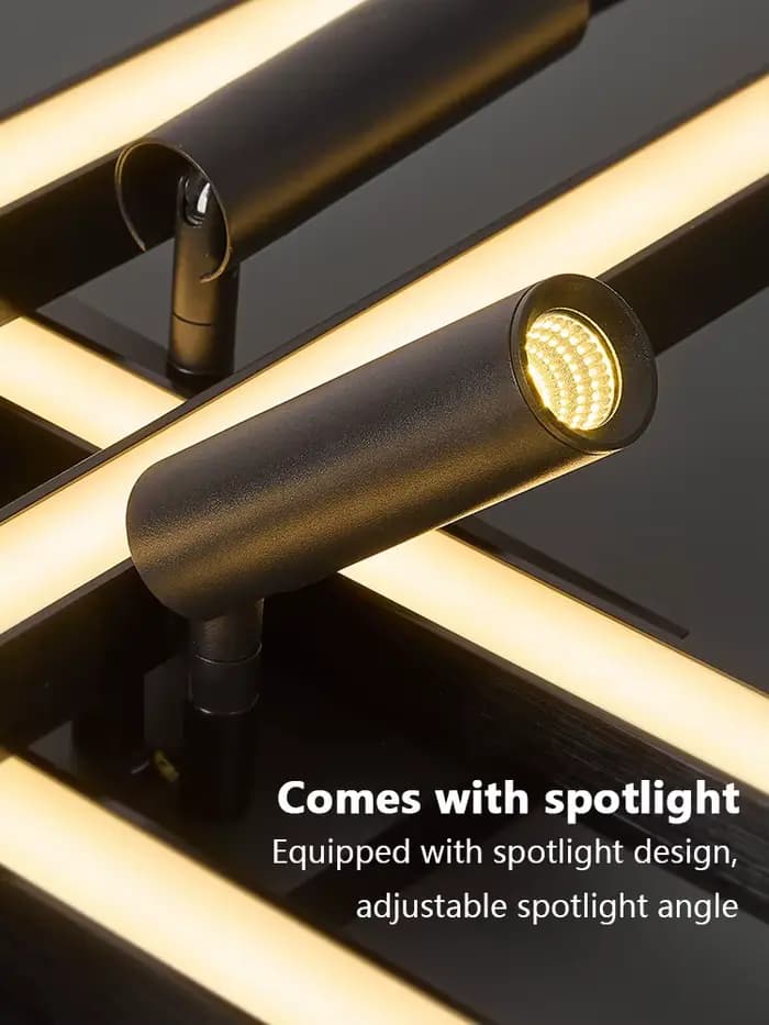 lampe de salon lustre noir lampes de chambre carrées led plafonnier nordique minimaliste créatif led plafonnier bande lumières