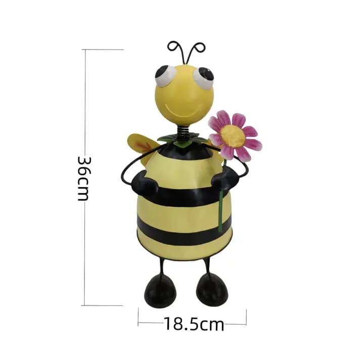 Abeille avec fleur ornements de jardin jolis cadeaux de jardinage pour femmes hommes Irom Statue artisanat Porches cour Patio décor à la maison Figurine