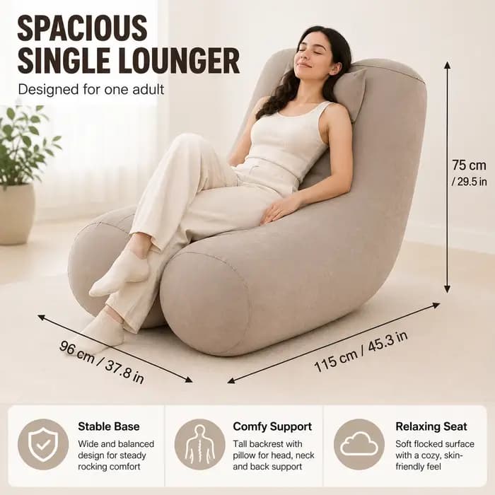 1PC Chaise longue gonflable à bascule