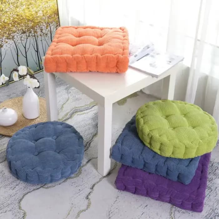 Coussin de siège capitonné grand carré rond épais coussin de chaise Tatami coussin d'oreiller de sol pour chaises de salle à manger de Patio de bureau à domicile 50x50 cm