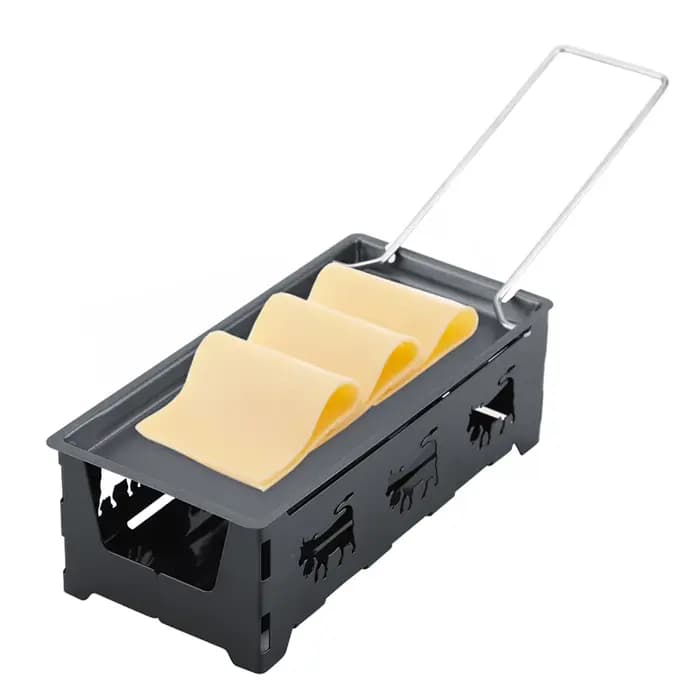 NOn Stick – plateau de cuisson Portable pour Raclette à fromage, poêle avec poignée pliable, ensemble d'outils de cuisine domestique en acier au carbone