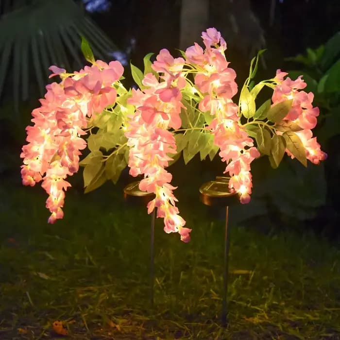 Lampe solaire LED 2026 en forme de fleur de glycine pour jardin, cour, pelouse, décoration paysagère et villa