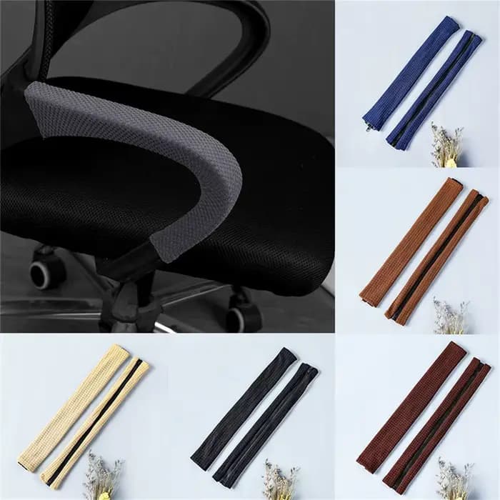 1 paire universelle couleur unie élastique fermeture éclair accoudoir couvre Spandex