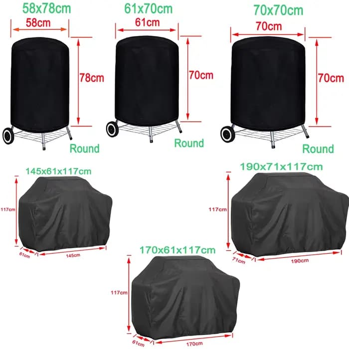 Juste de Protection Ronde pour Barbecue d'Extérieur