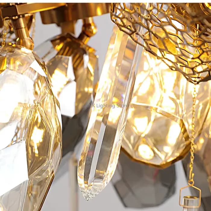 Lampes suspendues LED en acier inoxydable, lustre en cristal, ampoule gratuite, salon, chambre à coucher, allée, intérieur, luxe moderne