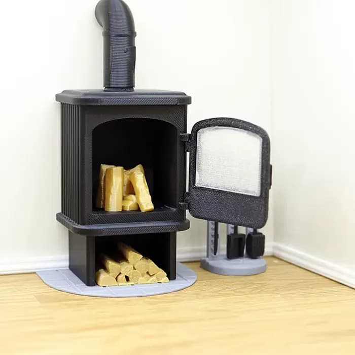 Mini poêle à cheminée pour maison de poupée, modèle de cheminée, décoration de salon, accessoires de meubles, 1/12