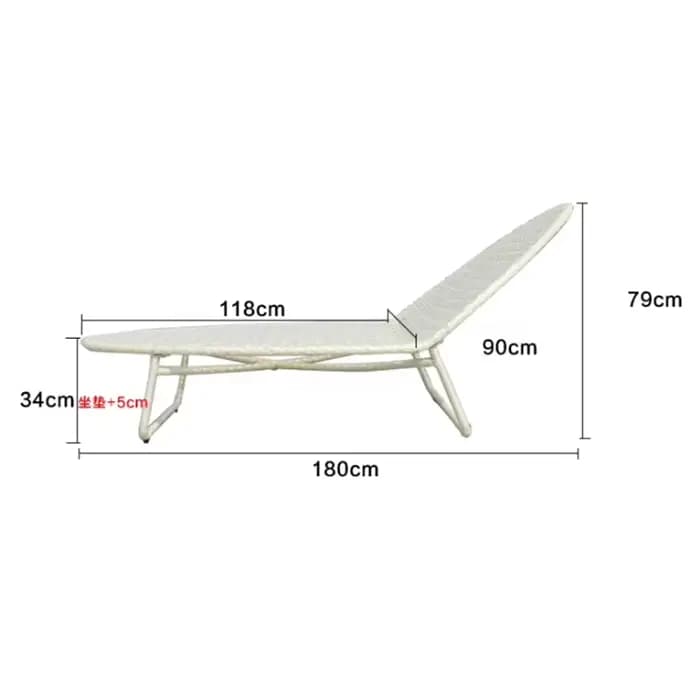 Rotin adultes Chaise pliante plage inclinable