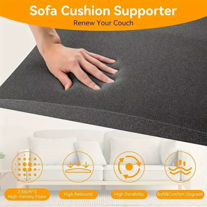 Support de canapé, coussin indenté, mousse haute densité, réparation sous coussin, 50x50cm, réparation de fossettes de siège de meubles, 1/2/3 pièces