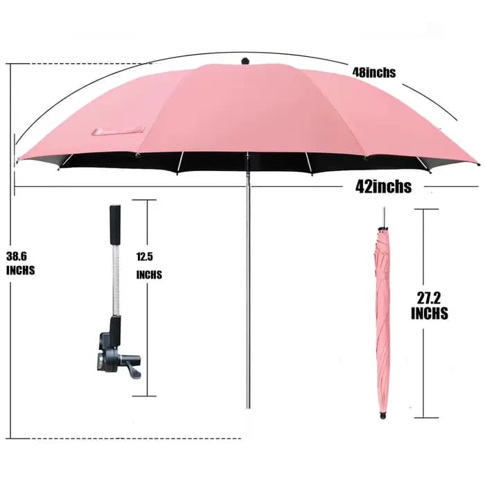 Chaise de camping portable avec parasol amovible