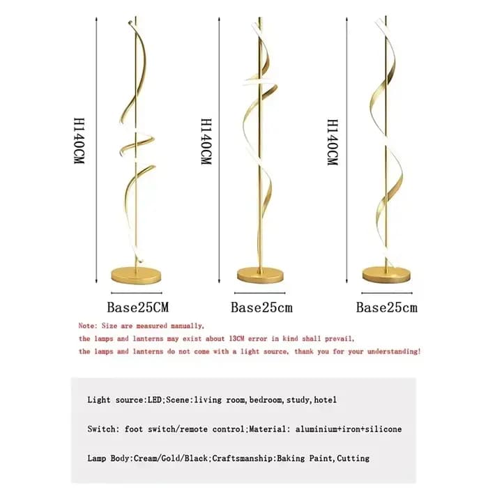 Lampe décorative en spirale côté canapé, lumière moderne, style luxueux, ligne créative, salon minimaliste, escales pour la maison, nouveau