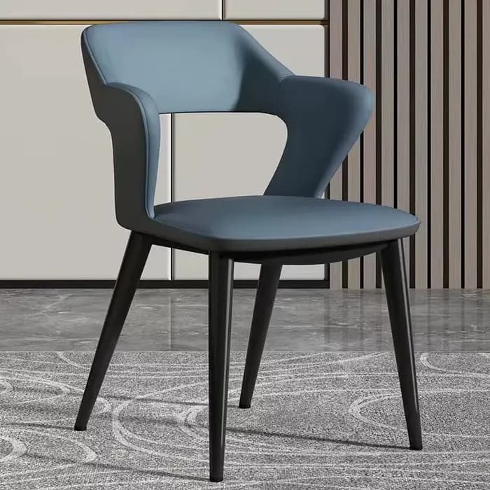 Chaise de salle à manger en cuir de Style français avec dossier