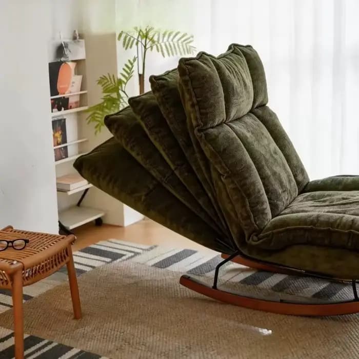 Chaise de balcon pliable verte relaxante pour adultes