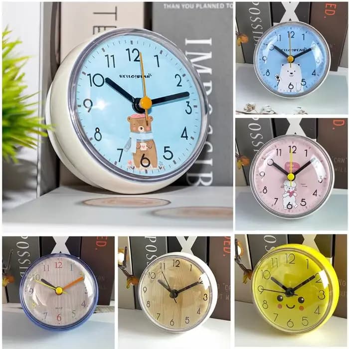 Horloge murale minimaliste moderne pour salon, mini-horloge artistique 3D à ventouse, horloge de douche, décoration intérieure