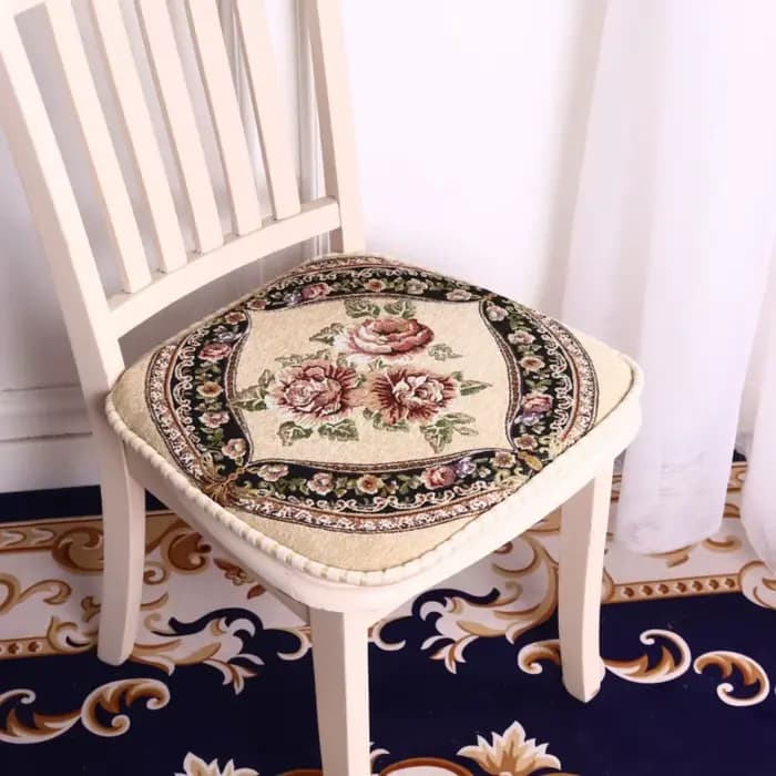 Coussin de chaise de salle à manger en Chenille créatif, motif Floral, tapis de siège souple, Vintage, antidérapant, pour les fesses, quatre saisons